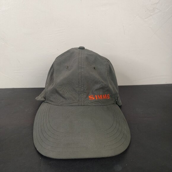 Simms Hat Cap Long Bill Nylon Gallatin Sunshield Flap Embroidered Logo - Picture 1 of 10